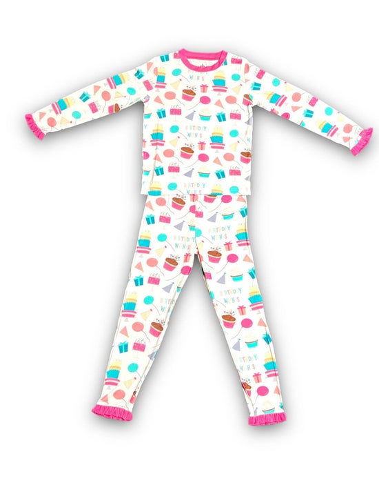 Girl Birthday Ruffle Bamboo PJs