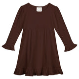 Infant LS Empire Waist Ruffle Dress