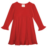 Infant LS Empire Waist Ruffle Dress
