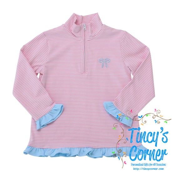 Girl's LS Bow 1/4 Zip Pullover