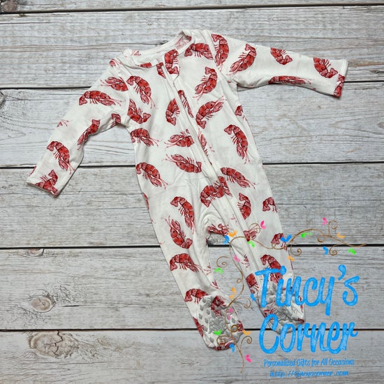 Crawfish Bamboo Footie Sleeper