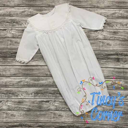Cross White Infant Gown