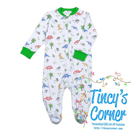 Infant Dinosaurus Pima Zipper Footie