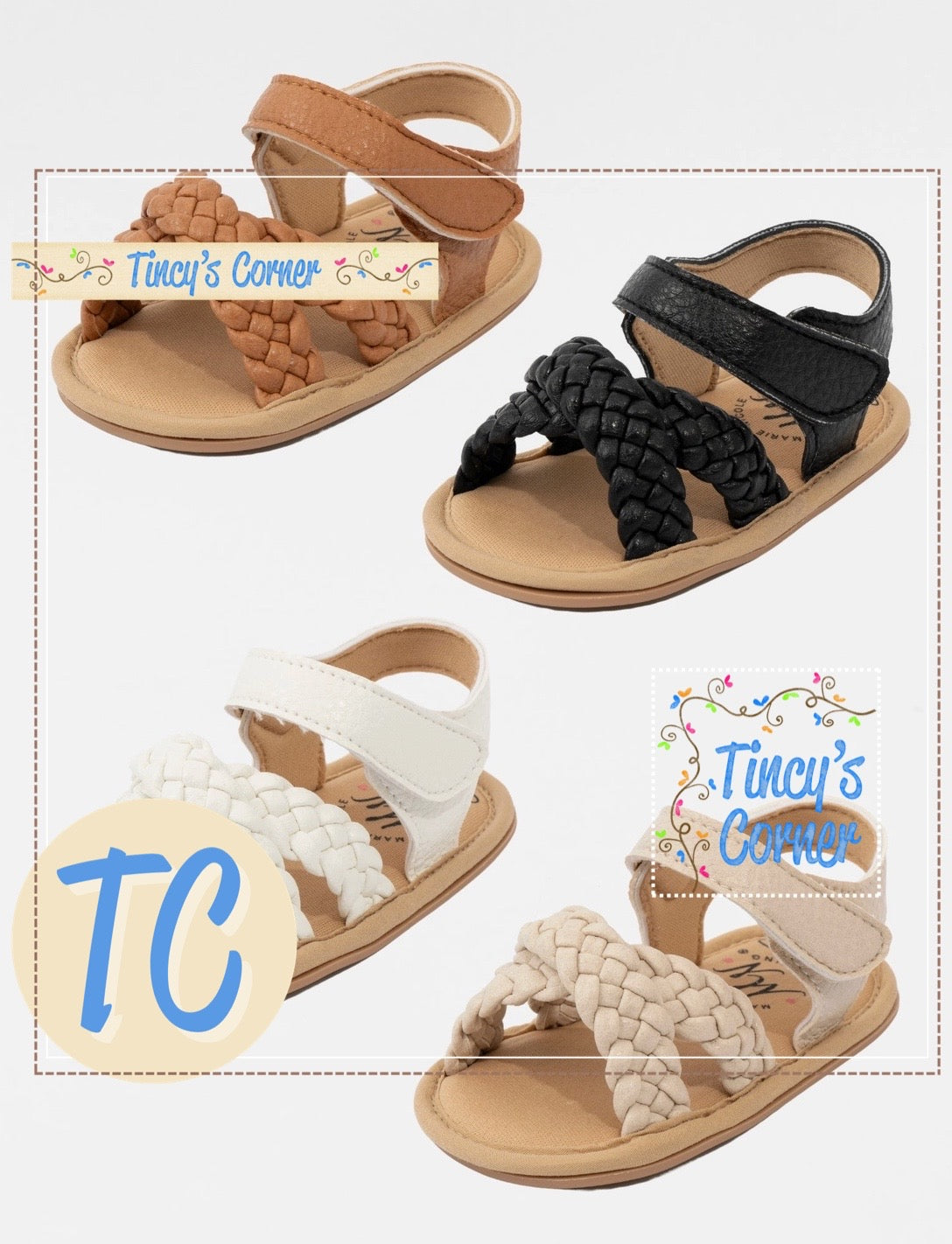 Braided Cross Front Sandals