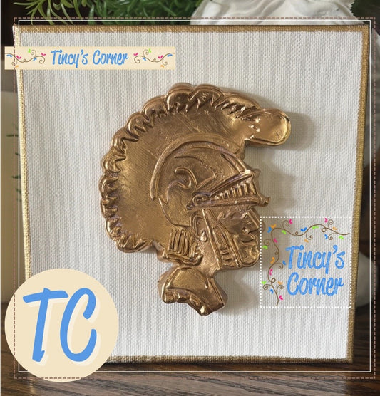 Gold Leaf Trojan Head Canvas Art