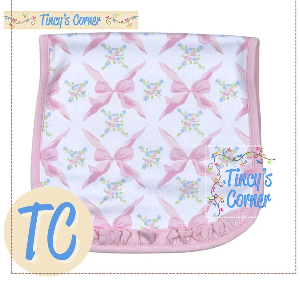 Pink Bows Burpcloth