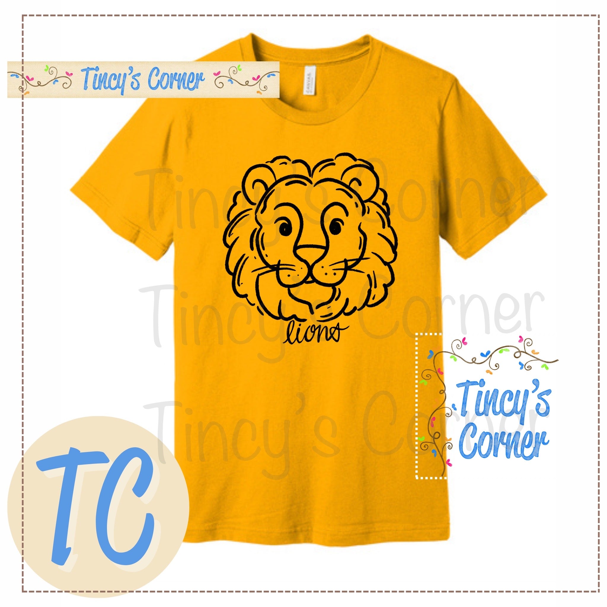 Lions Doodle Mascot Tee