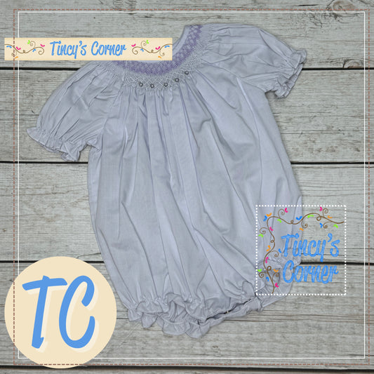 Smocked Flowers Lavender Bubble