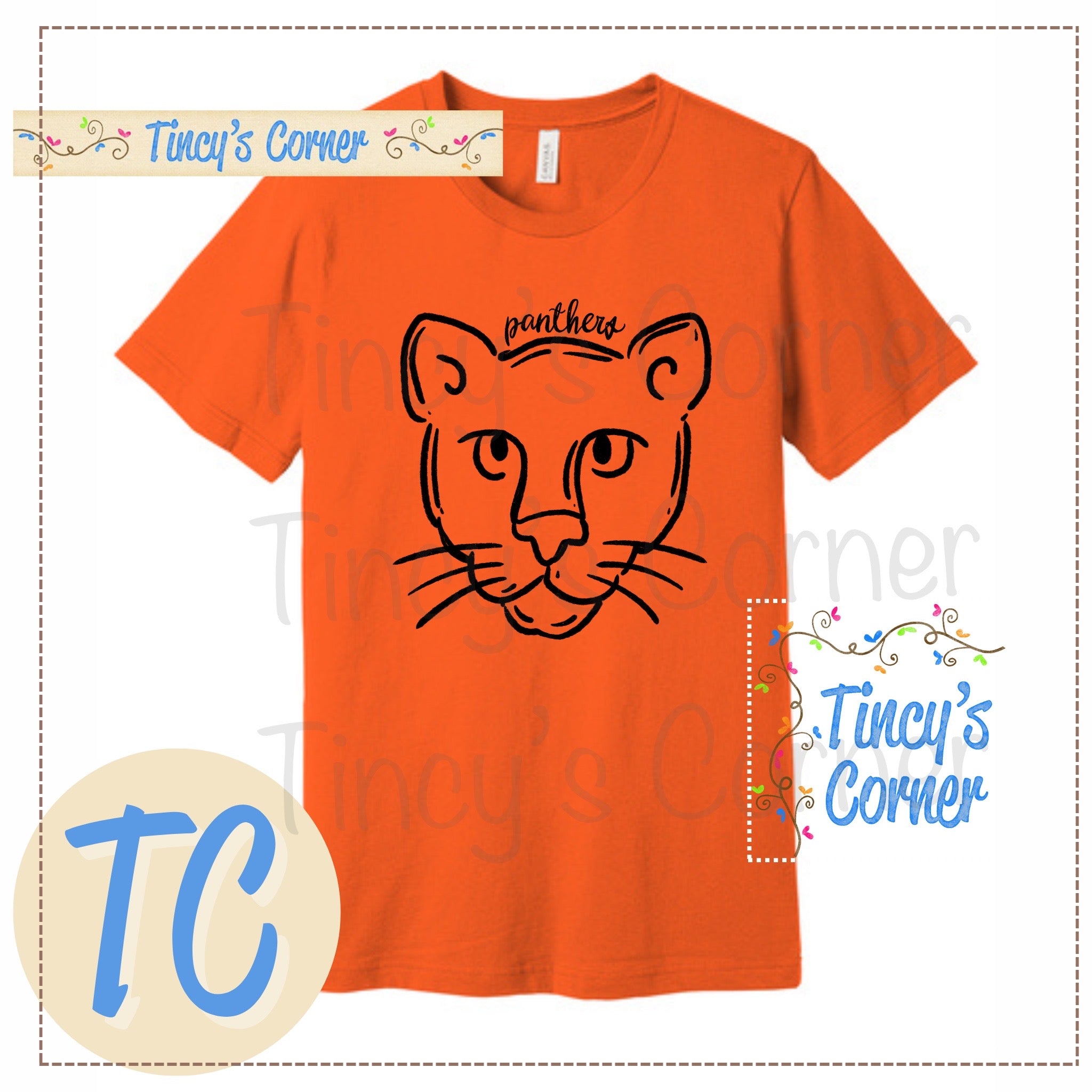 Panthers Doodle Mascot Tee