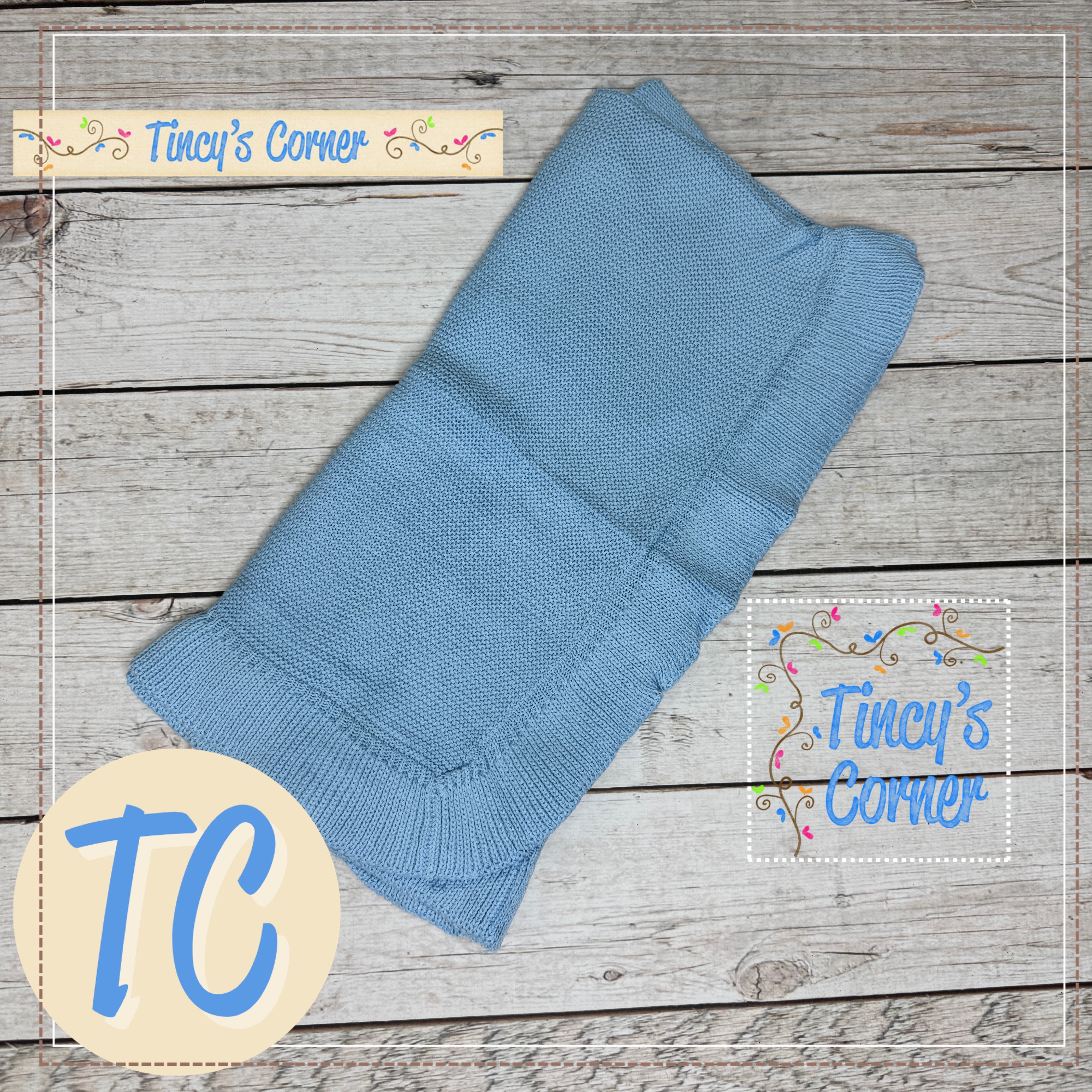 Knitted Ruffle Edge Blanket