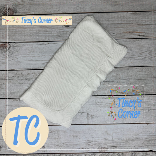 Knitted Ruffle Edge Blanket