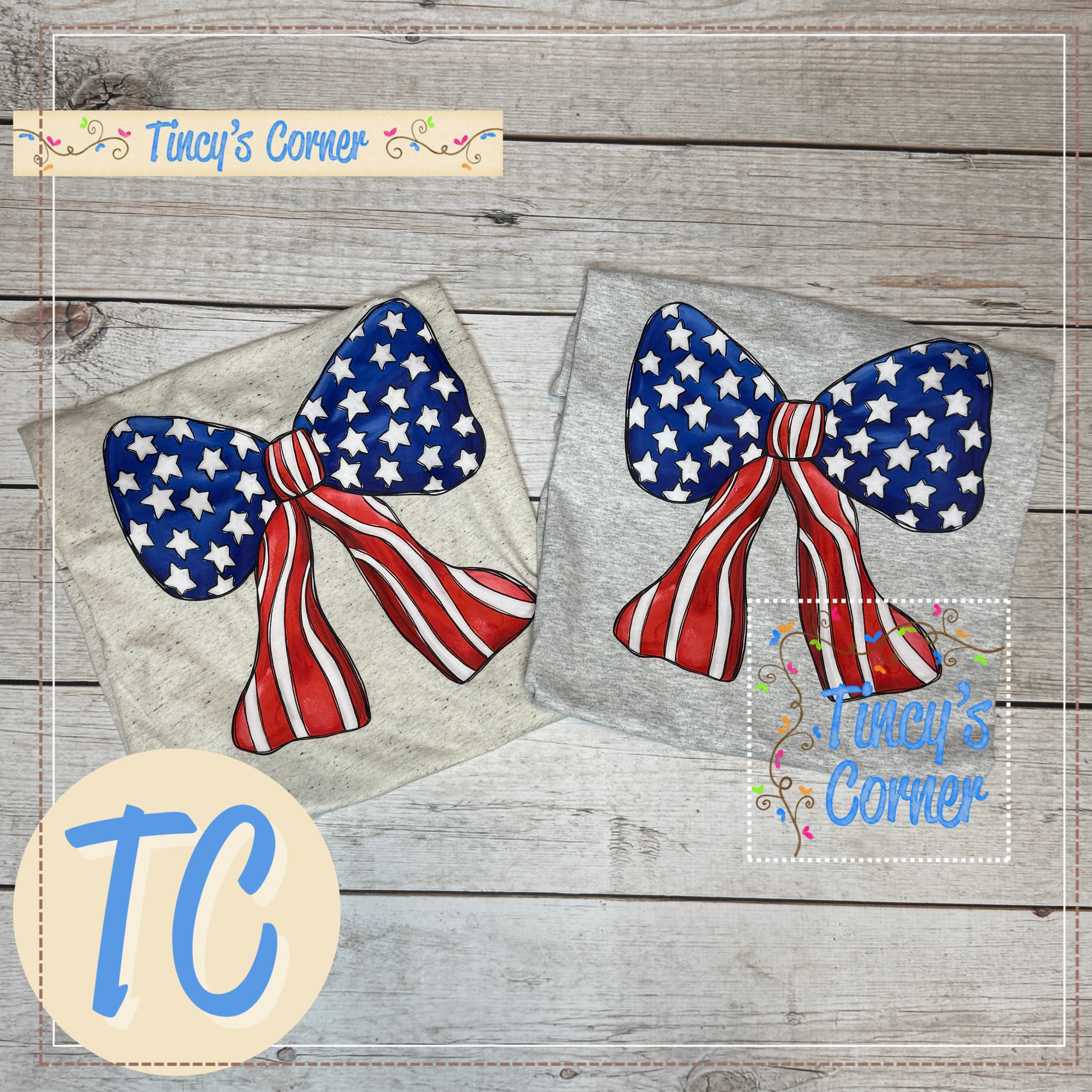 American Flag Bow T-Shirt