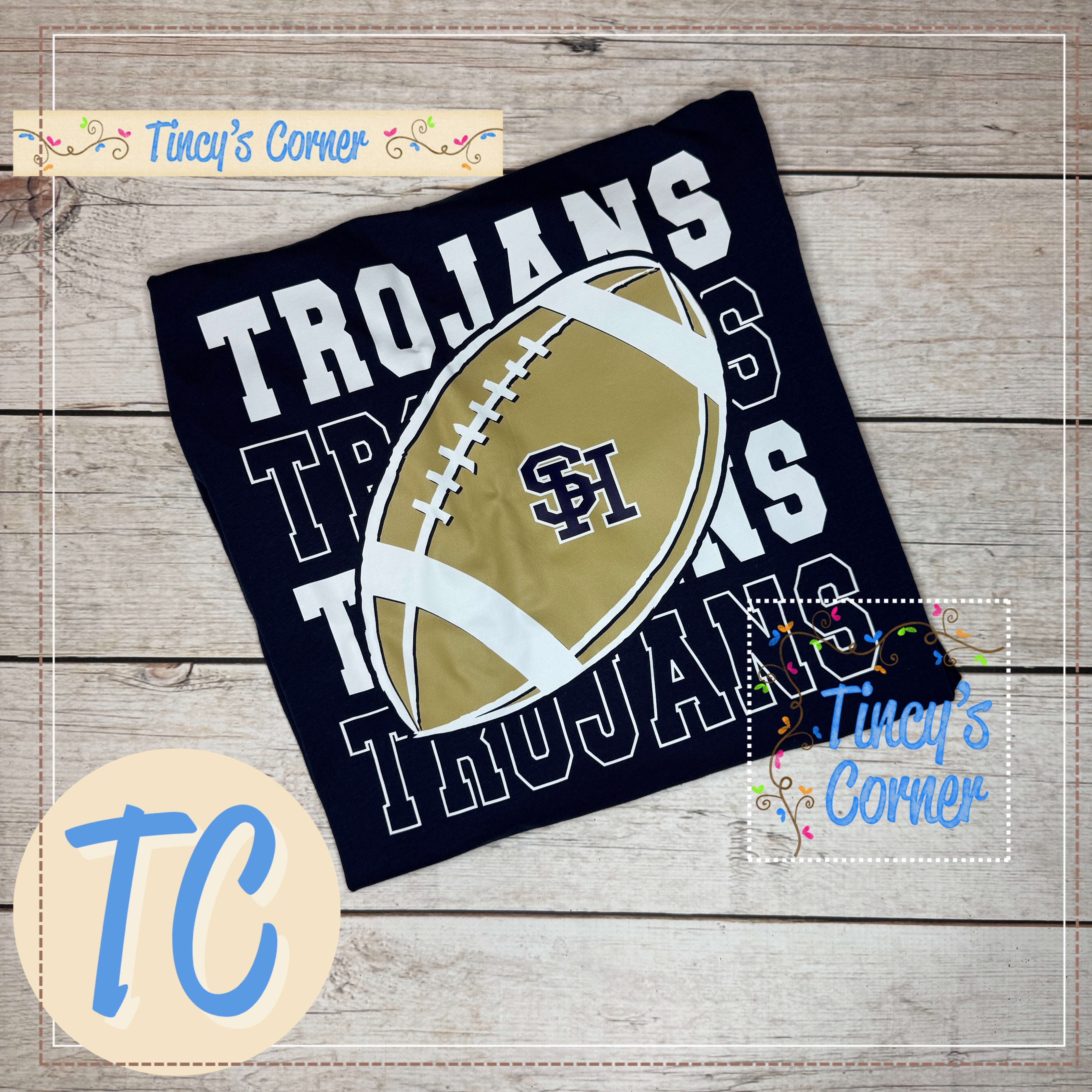 SH Trojans4 Football Tee