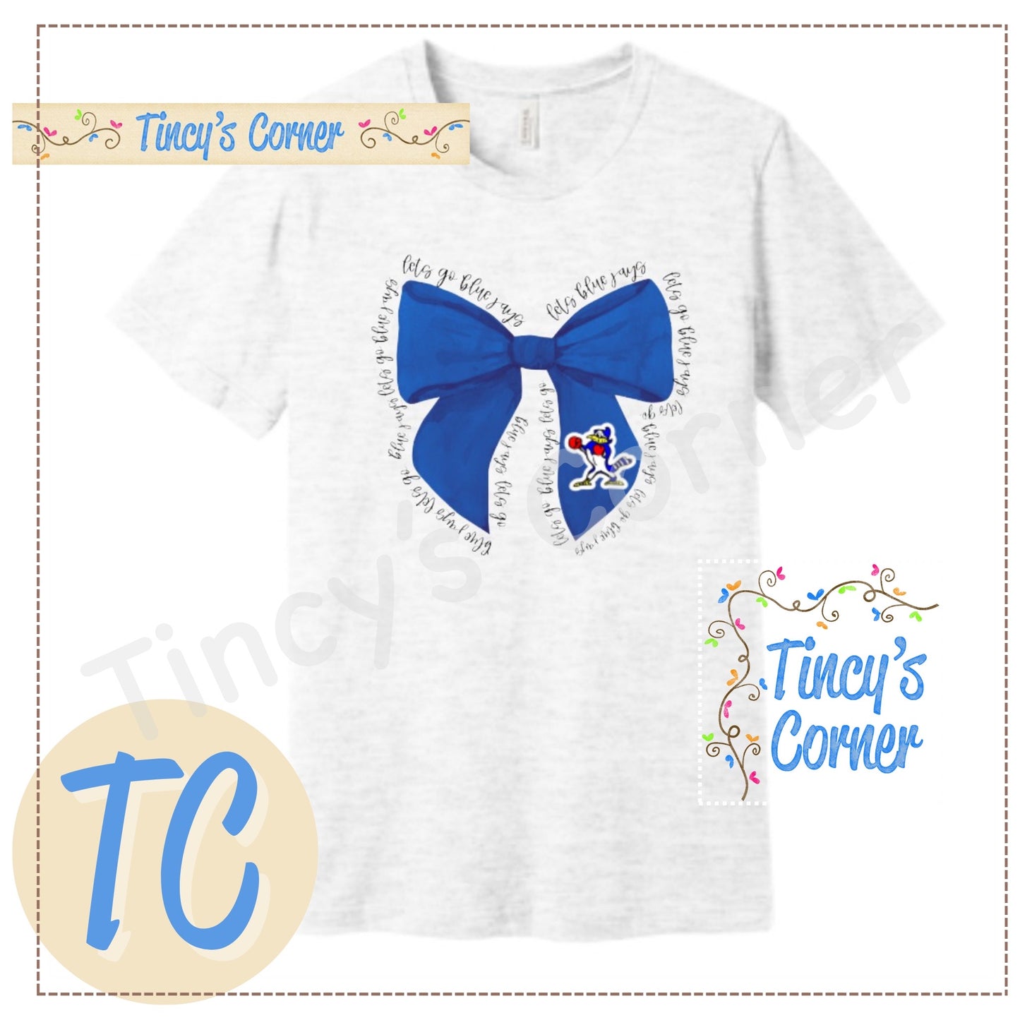 Let's Go Blue Jays Hairbow T-Shirt/Sweatshirt