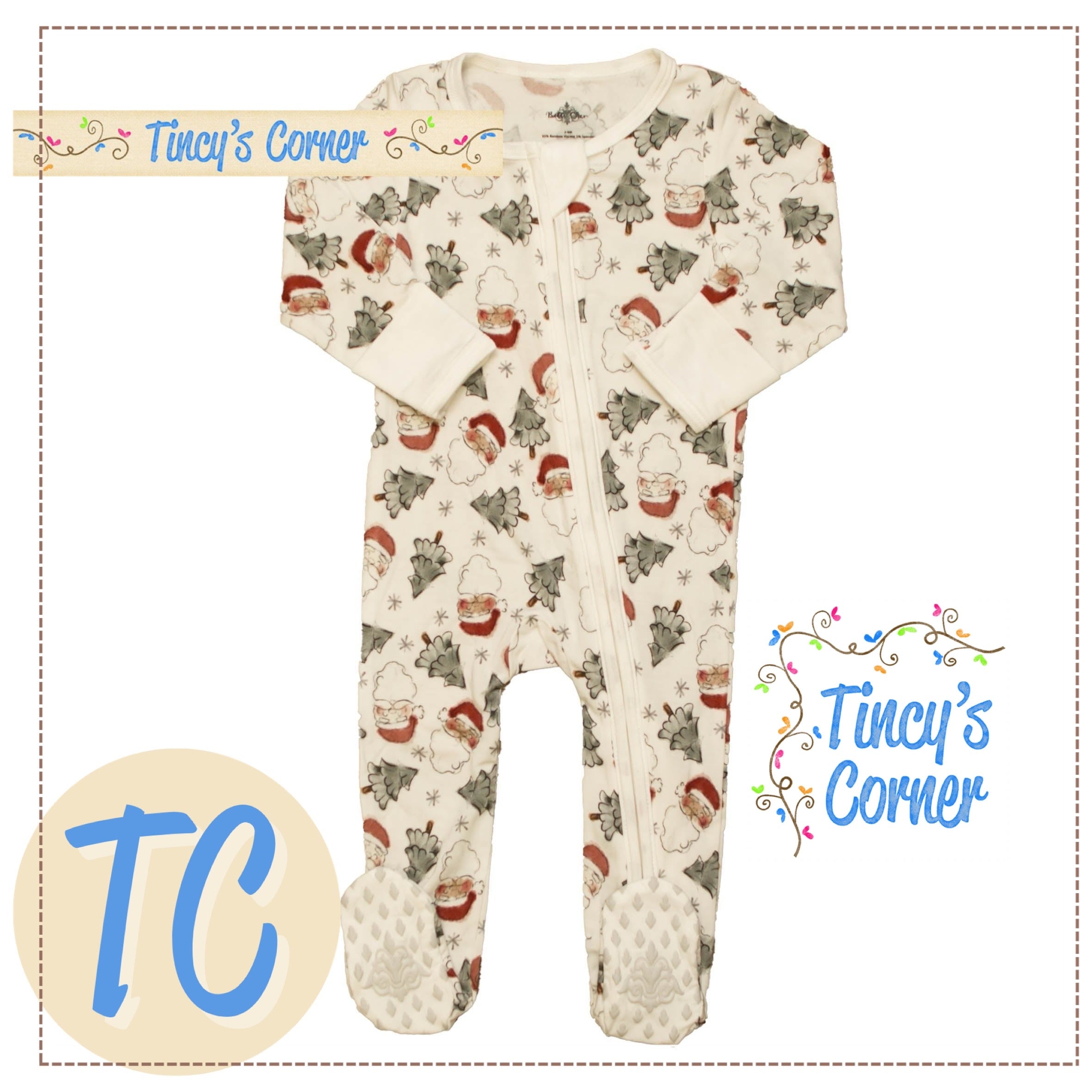 Santa Bamboo Footie Sleeper