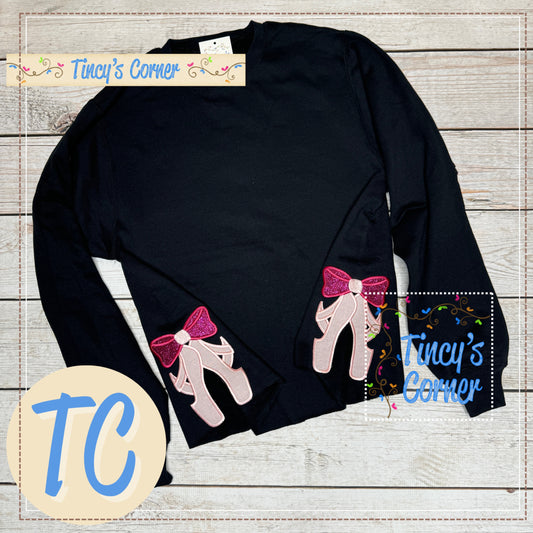 Side Ballet Slippers Sweatshirt