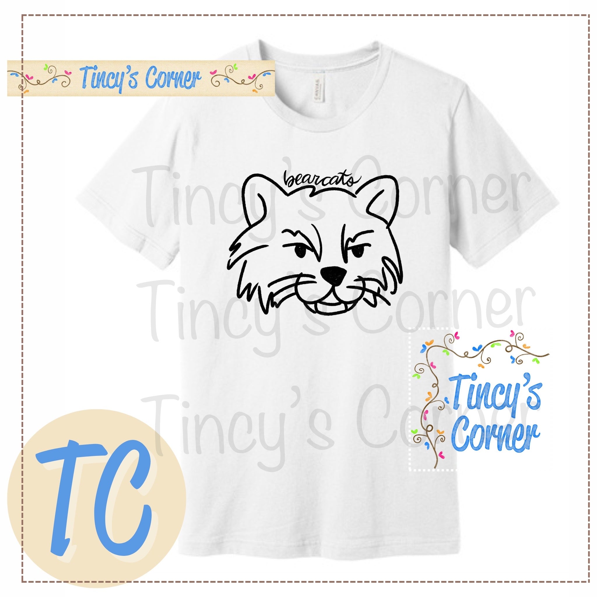 Bearcats Doodle Mascot Tee