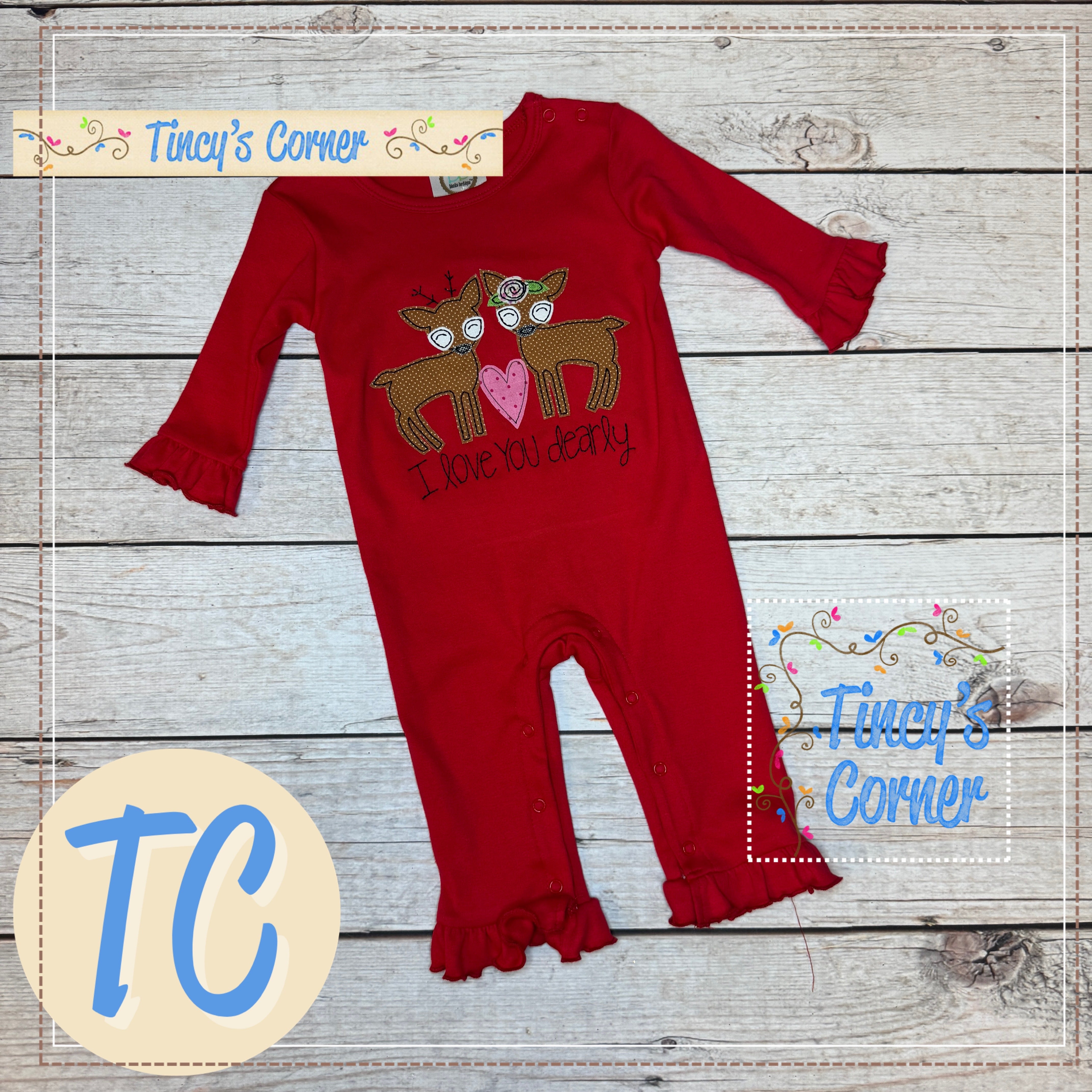 Love You LS Ruffle Romper