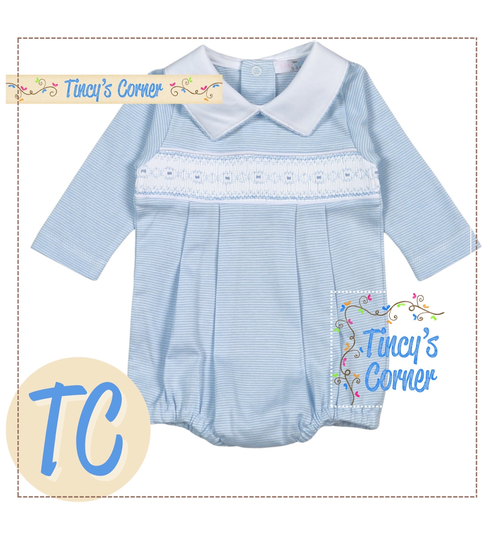 Striped Smocked Bubble