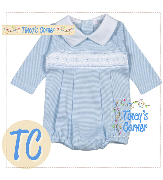 Striped Smocked Bubble