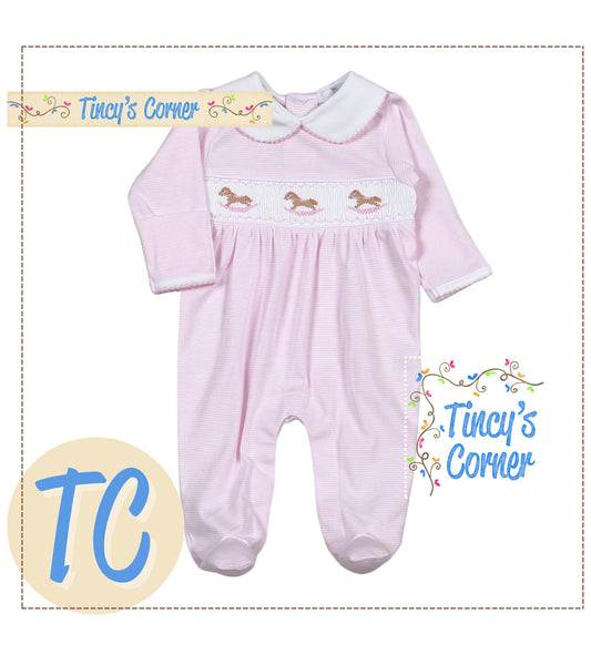 Rocking Horse Smocked Footie