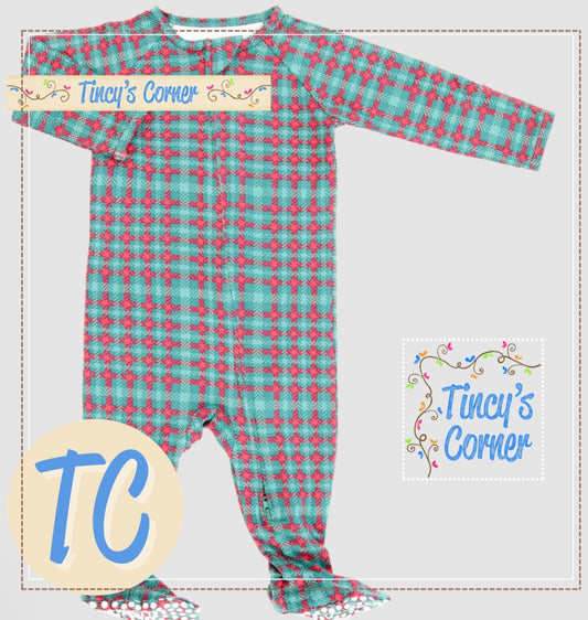 Christmas Tartan Footie