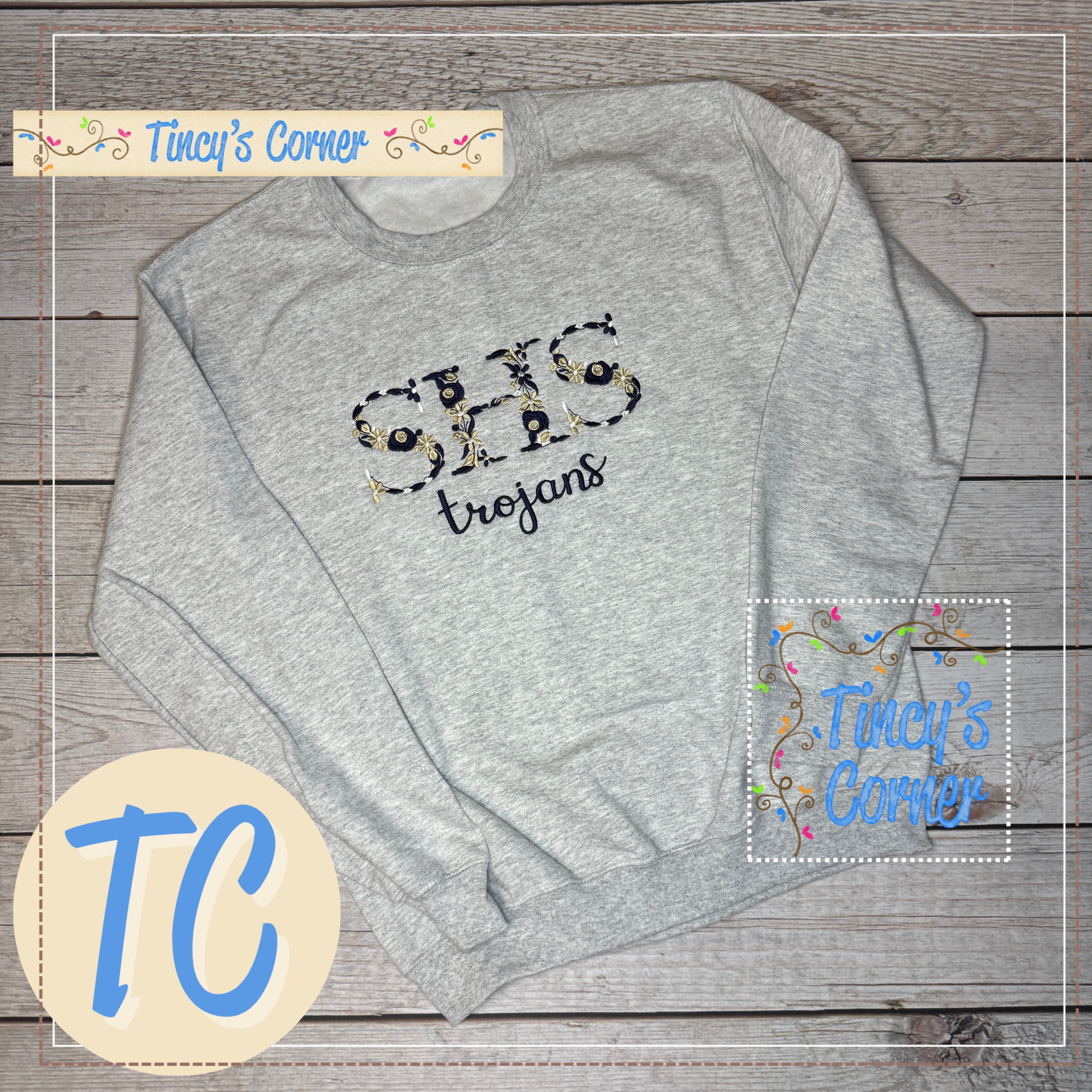 SHS Trojans Floral Sweatshirt