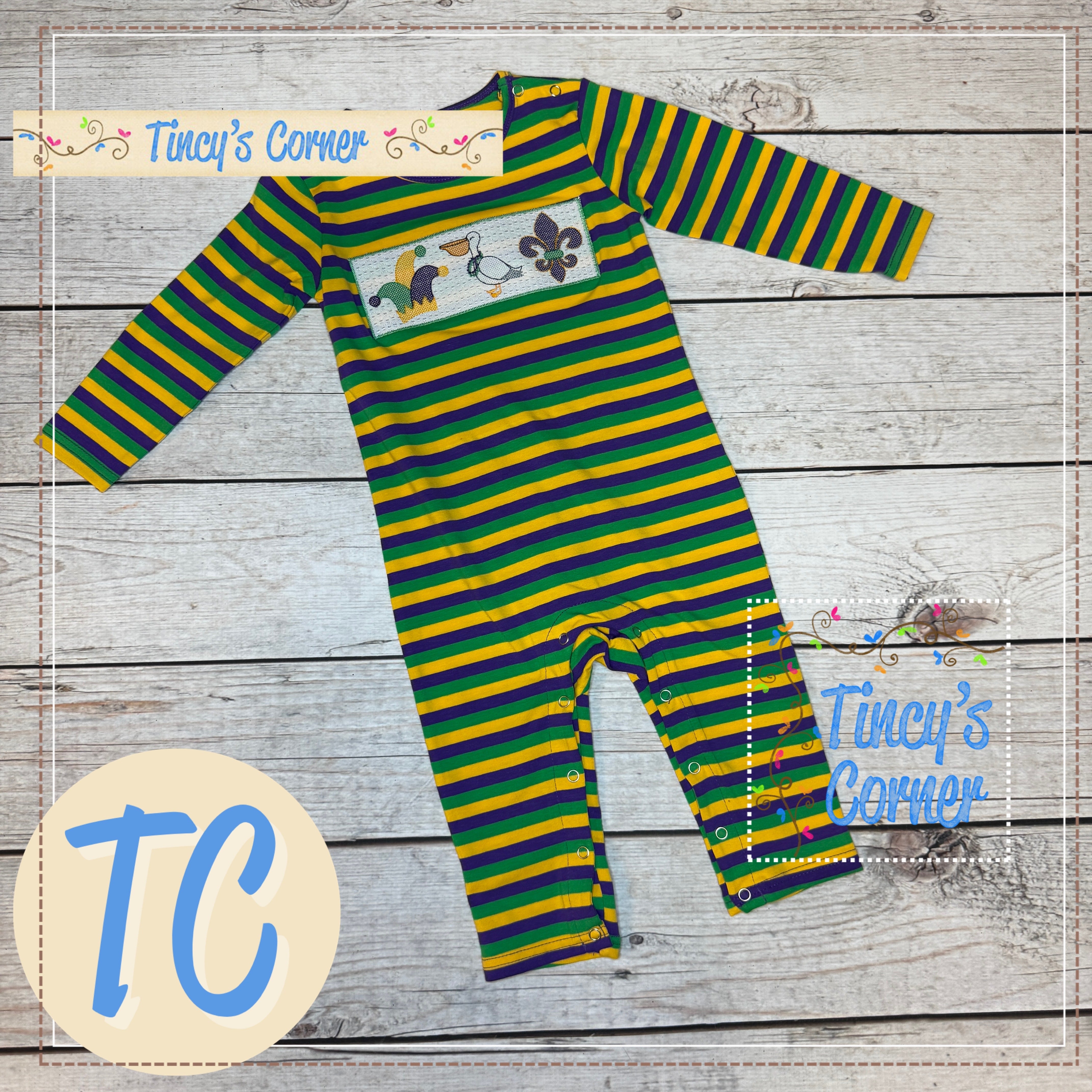 Pelican MG Faux Smocked Romper