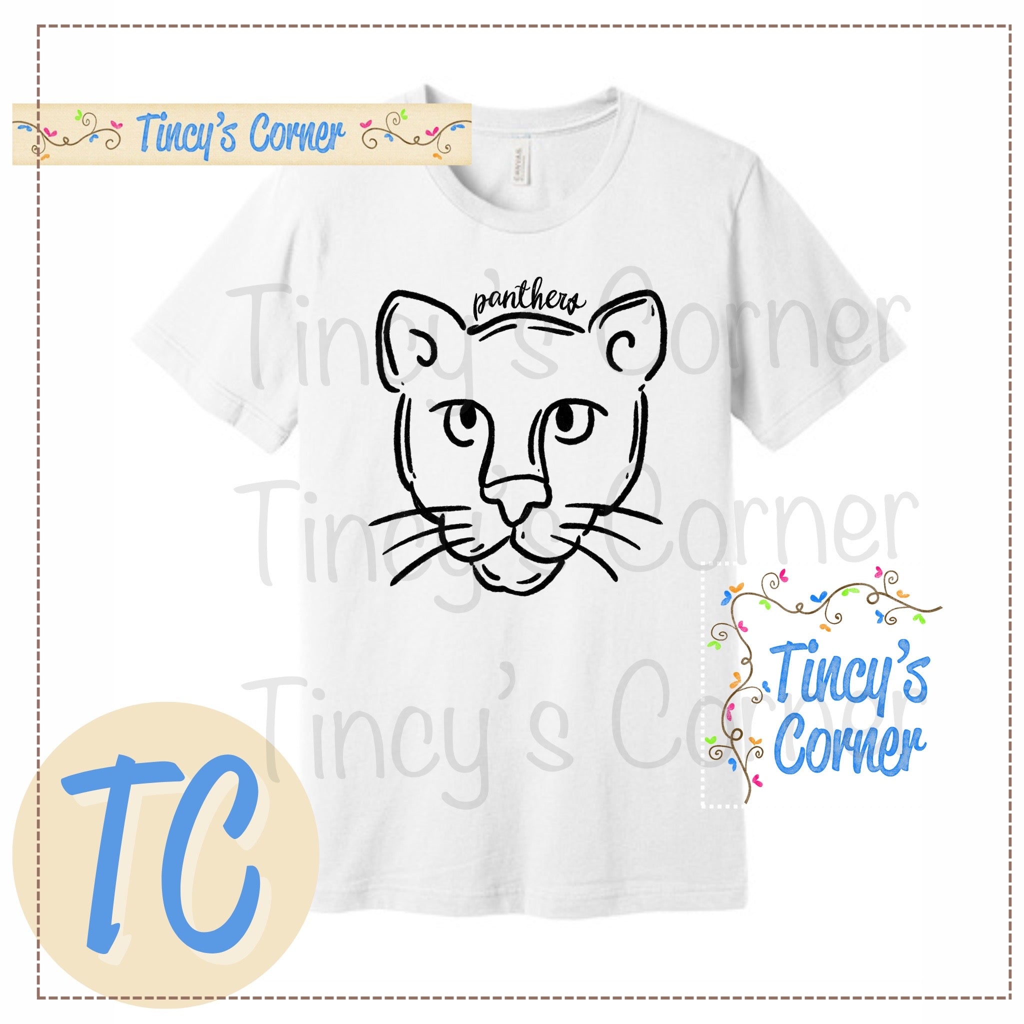 Panthers Doodle Mascot Tee