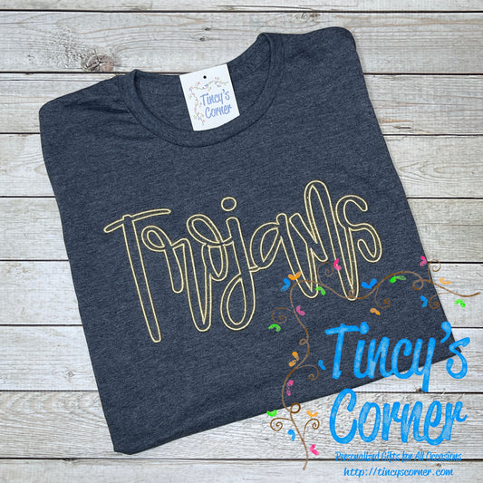 Trojans 3D Puff Embroidery T-Shirt