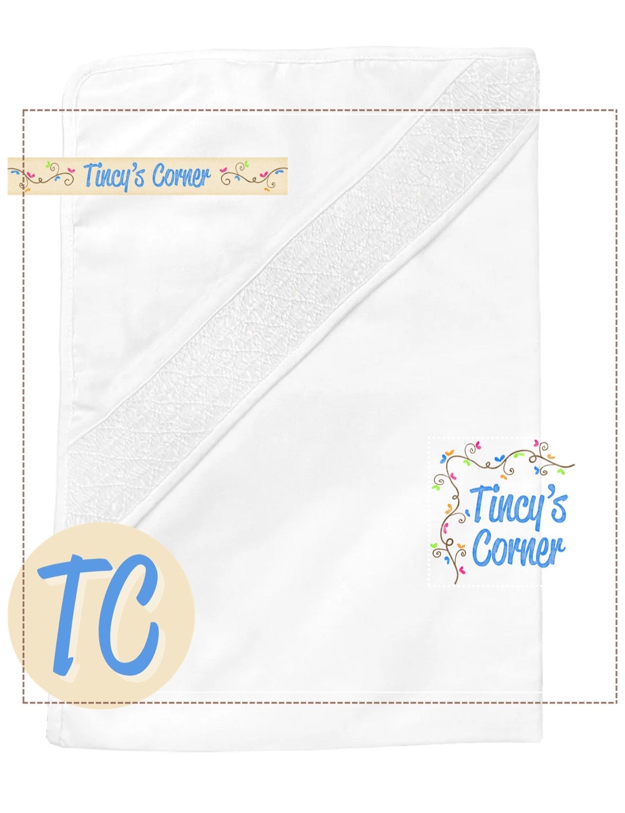 White Neutral Smocked Blanket