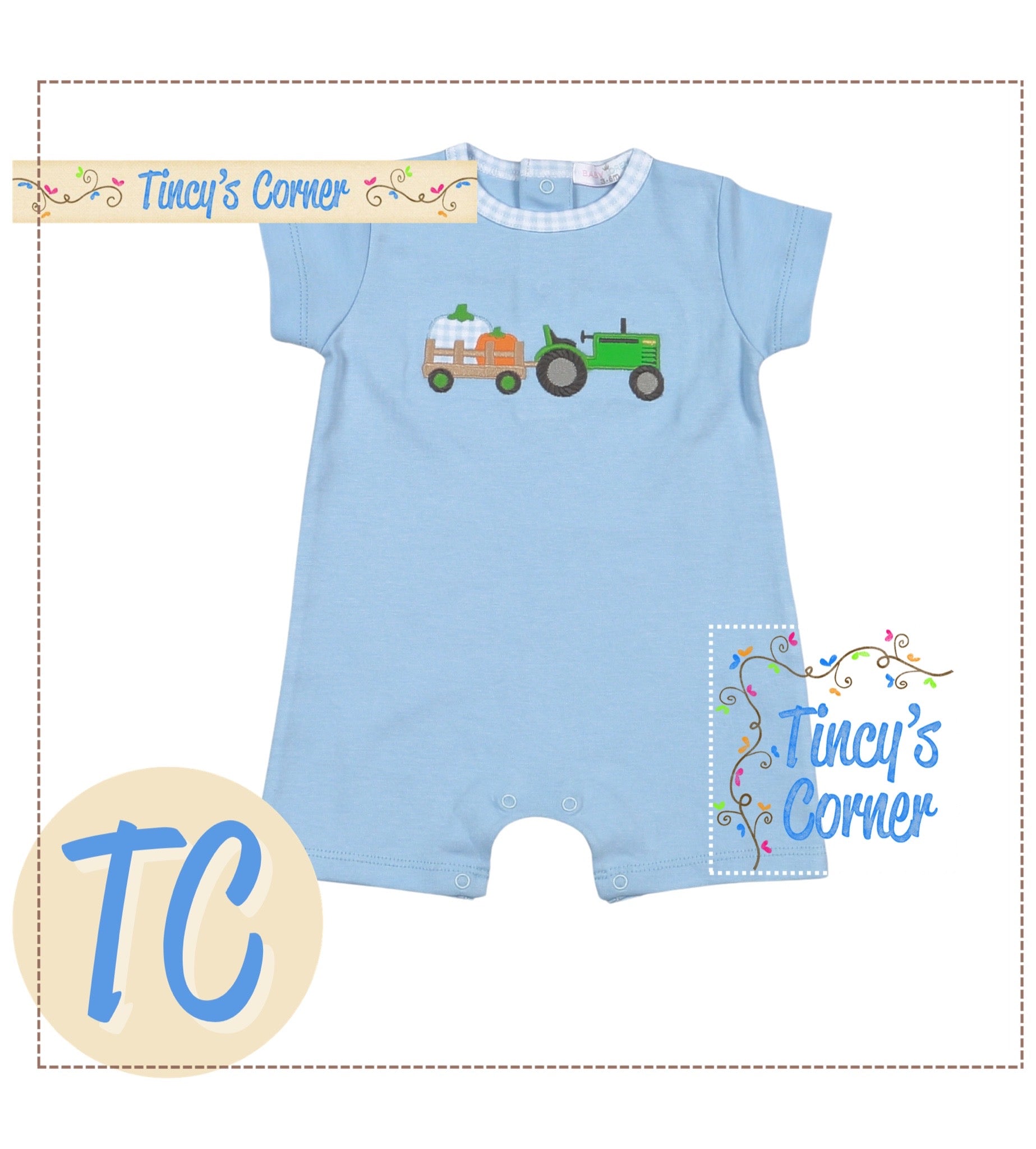 Tractors and Pumpkins Romper