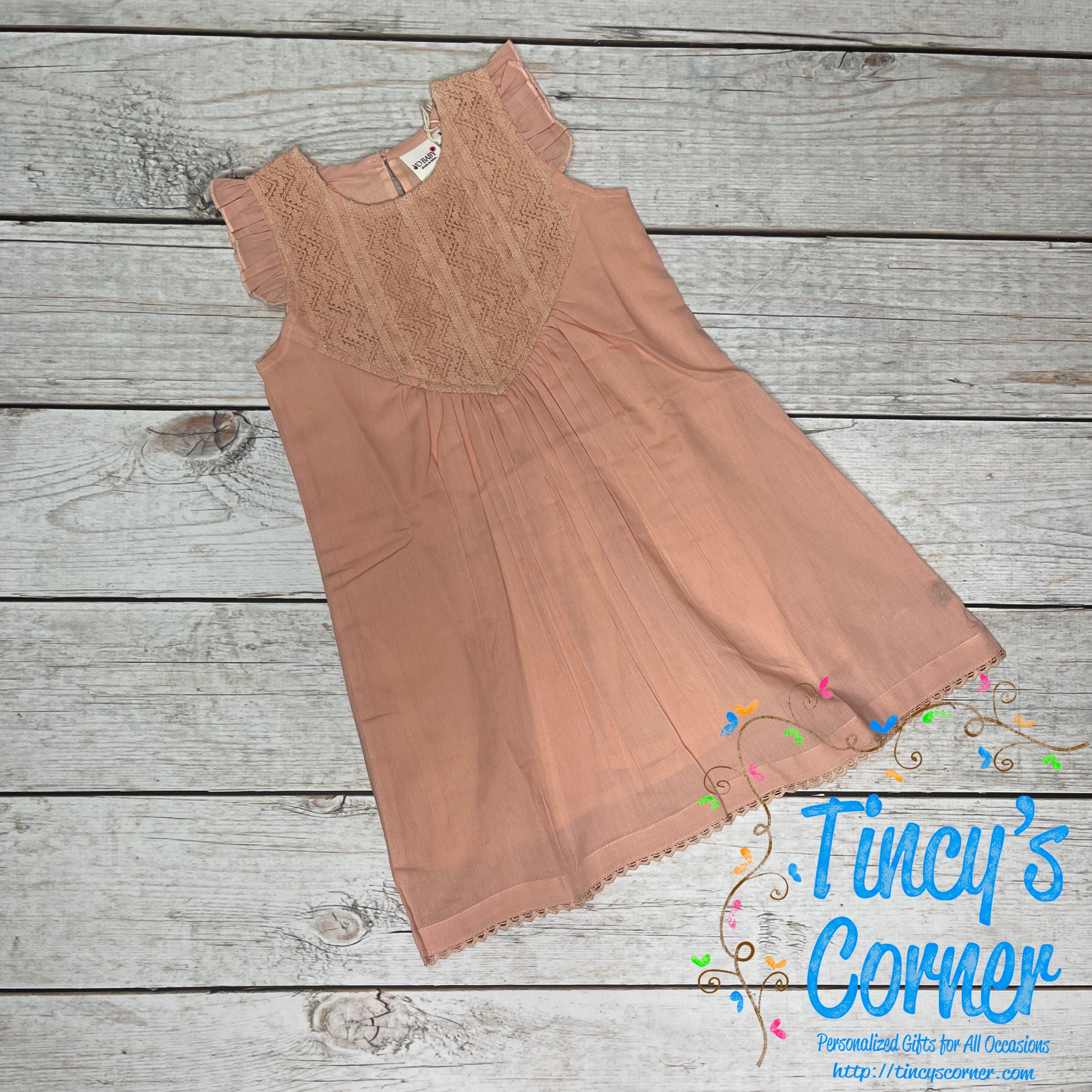 Blush Flutter Sleeves Dress