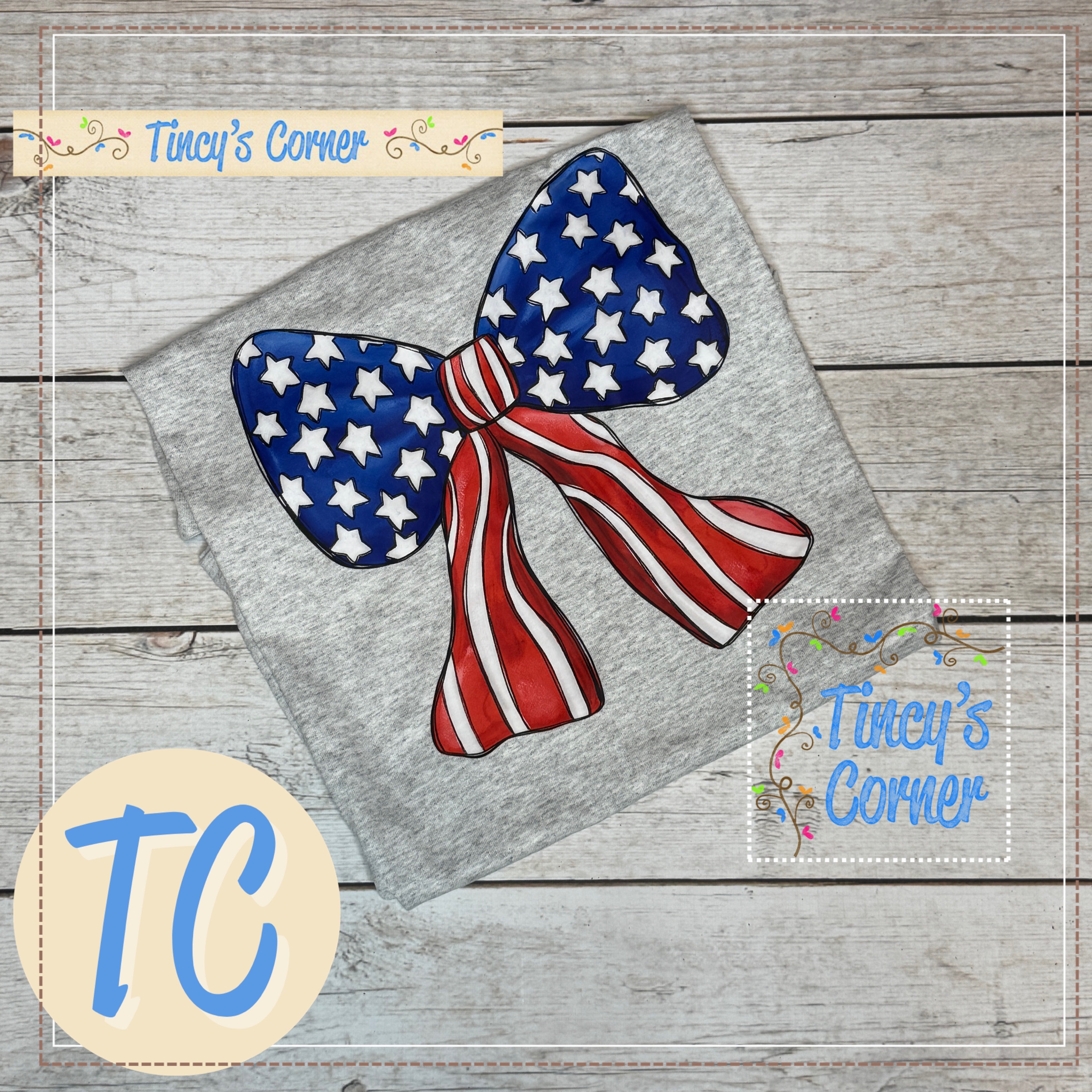 American Flag Bow T-Shirt