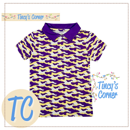 Purple/Yellow Camo Polo
