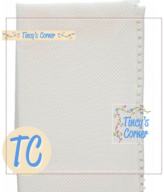 Quilted with Lace Trim Blanket