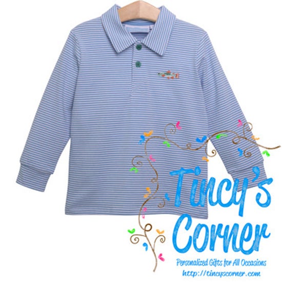 Boy's Long Sleeve Gone Fishing Polo