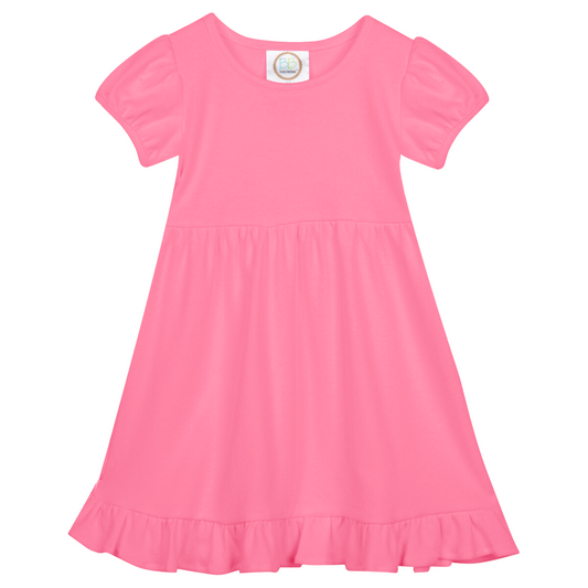 Girl's SS Empire Waist Ruffle Dress