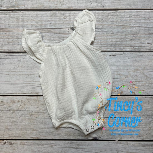 Infant White Muslin Bodysuit