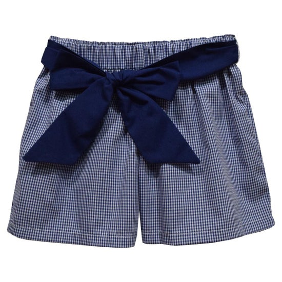 Gingham Girls Short With Sash