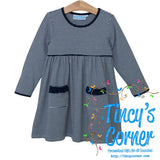 LS Pocket Stripe Dress w/Leggings Set