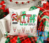 Christmas Family Name Pillow