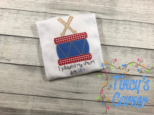 Drummer Boy Applique T-Shirt