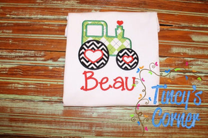 Tractor Heart Applique T-Shirt