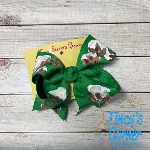 Cotton Boll Kelly Hair Bow