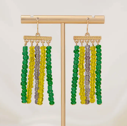 Carnival Earrings Purple/Green/Yellow