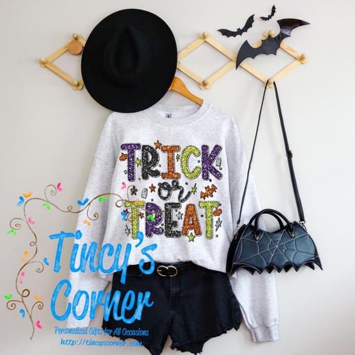 Trick or Treat Faux Glitter T-Shirt/Sweatshirt