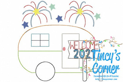 2025 New Year Camper Applique T-Shirt