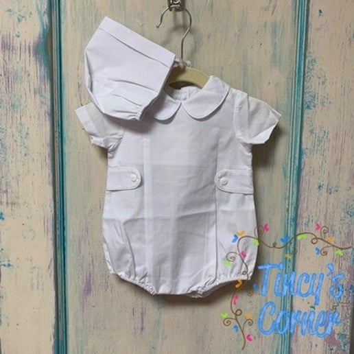 Infant White Bubble w/Cap