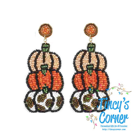 Hello Pumpkin Beaded Earrings